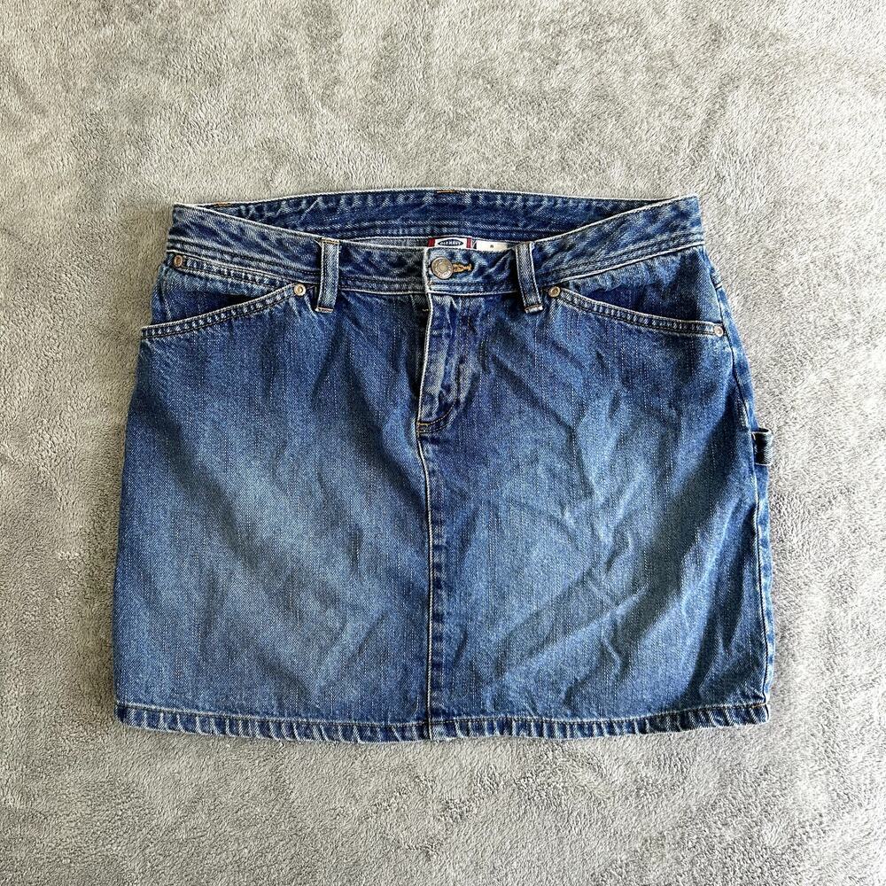 VTG Old Navy Y2K Denim Mini Skirt Size 8 Carpenter Loop Utility 90s Grunge